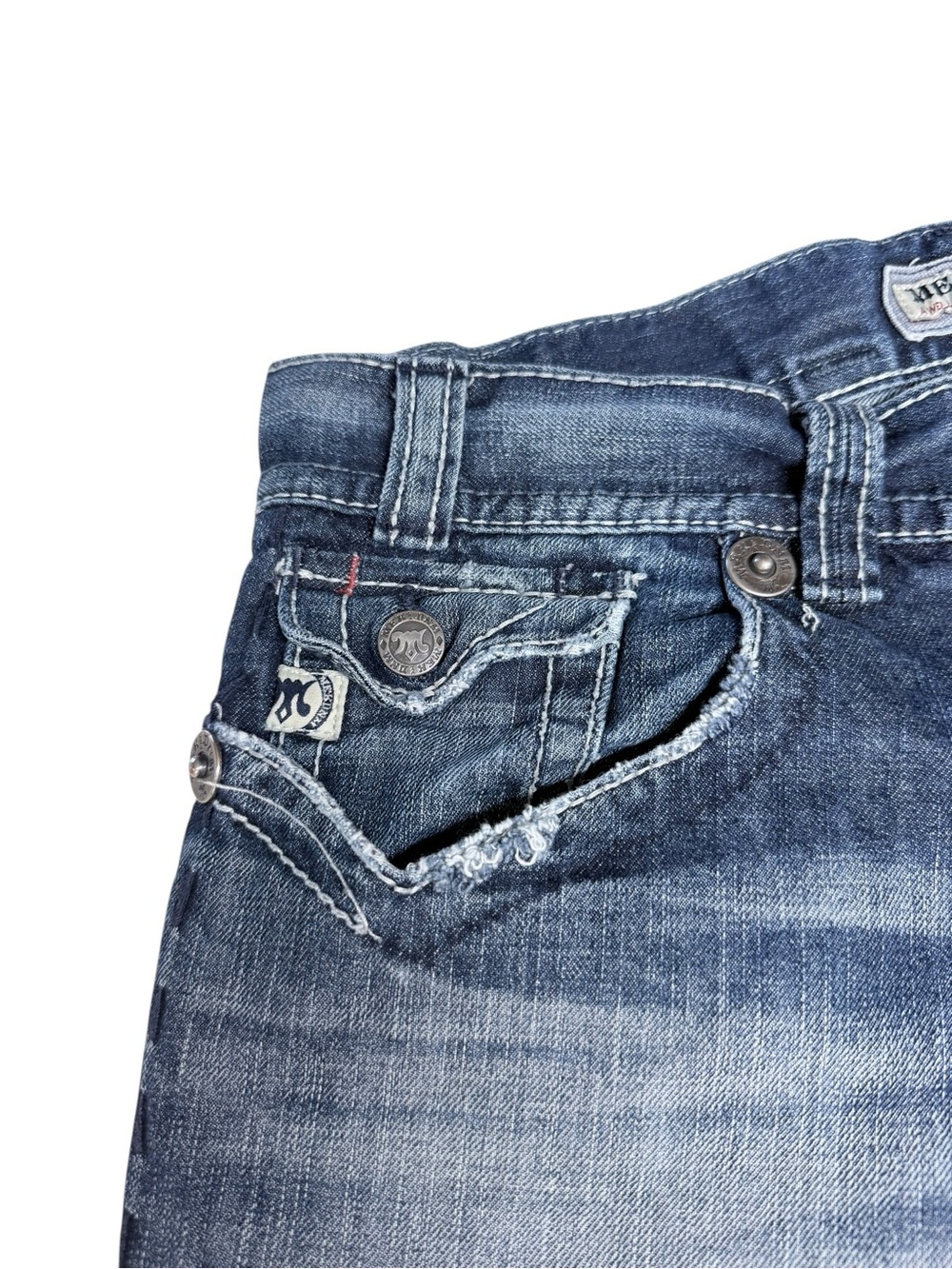MEK Denim Men’s Bermuda Denim Shorts - Picture 5 of 12